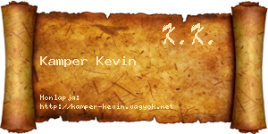 Kamper Kevin névjegykártya